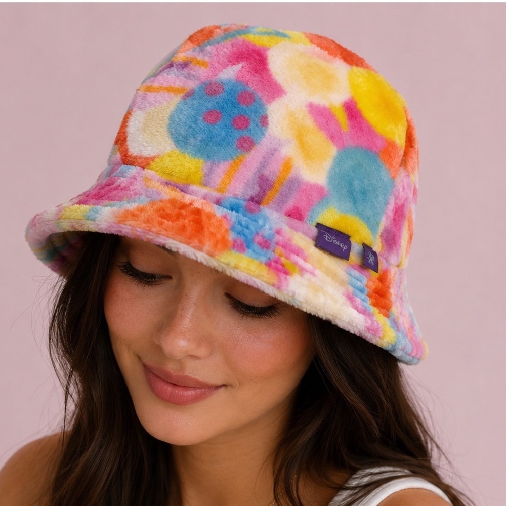 Disney Spirit Bucket Hat Multicolor Faux Fur Fuzzy One Size OS New